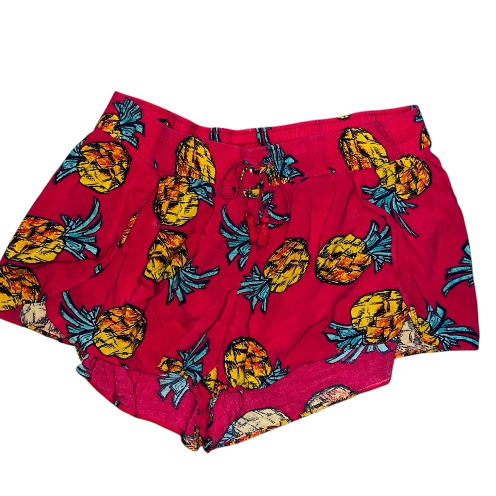 Aerie Hot Pink Pineapple Shorts Lightweight and Flowy Size XL